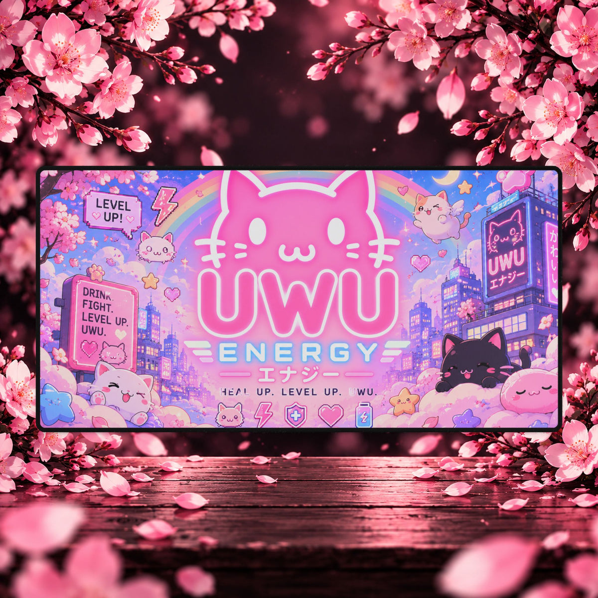 UWU Energy Ultra Kawaii Desk Mat — Large Gaming Mouse Pad