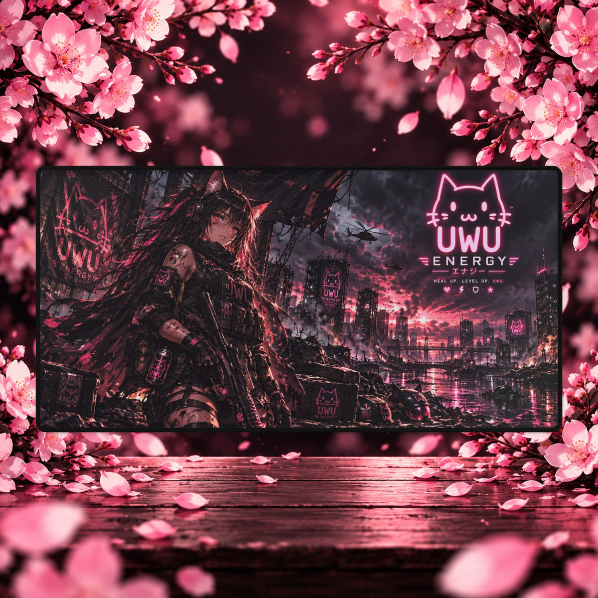 🖤 Mio Black "Guardian" UwU Energy Limited Edition — Large Gaming Mouse Pad