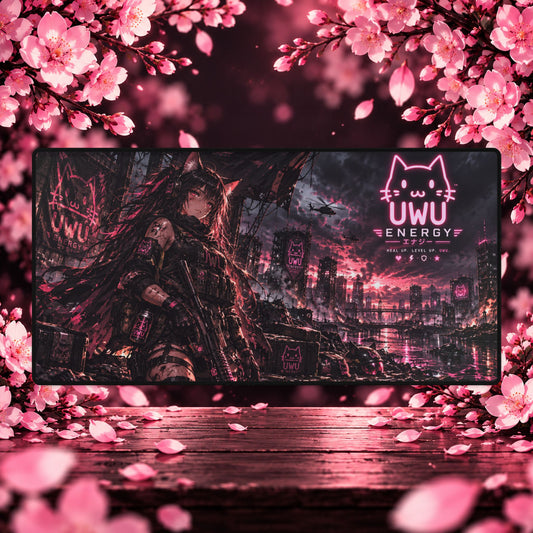 🖤 Mio Black "Guardian" UwU Energy Limited Edition — Large Gaming Mouse Pad