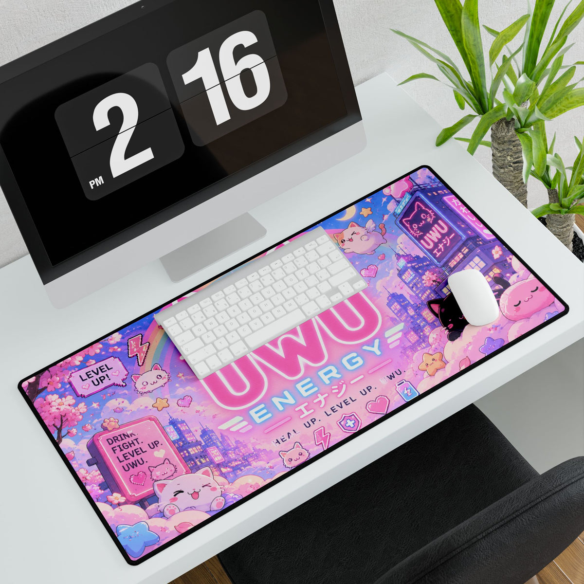 UWU Energy Ultra Kawaii Desk Mat — Large Gaming Mouse Pad