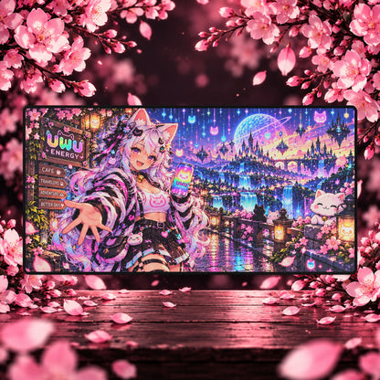 🌈 Pixel Rain : Mio — Large Gaming Mouse Pad